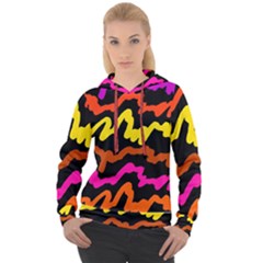 Multicolored Scribble Abstract Pattern Women s Overhead Hoodie by dflcprintsclothing