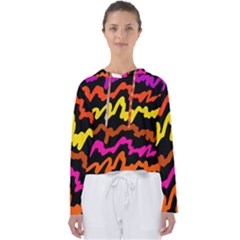 Multicolored Scribble Abstract Pattern Women s Slouchy Sweat by dflcprintsclothing