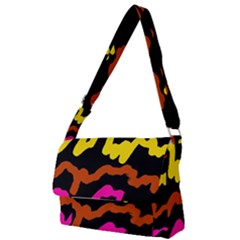 Multicolored Scribble Abstract Pattern Full Print Messenger Bag (s) by dflcprintsclothing