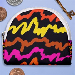 Multicolored Scribble Abstract Pattern Horseshoe Style Canvas Pouch by dflcprintsclothing