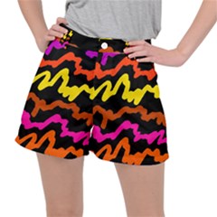 Multicolored Scribble Abstract Pattern Ripstop Shorts by dflcprintsclothing