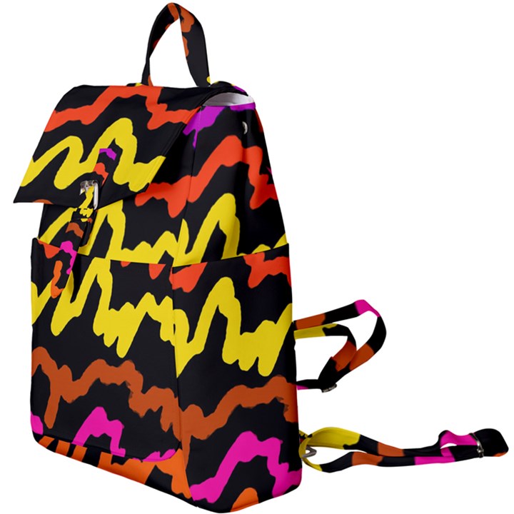 Multicolored Scribble Abstract Pattern Buckle Everyday Backpack