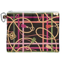 Checks Chain Pattern Canvas Cosmetic Bag (xxl) by designsbymallika