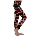 Checks Chain Pattern Kids  Lightweight Velour Classic Yoga Leggings View3