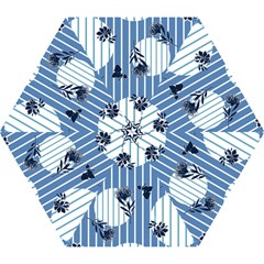 Stripes Blue White Mini Folding Umbrellas by designsbymallika