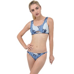 Stripes Blue White The Little Details Bikini Set by designsbymallika