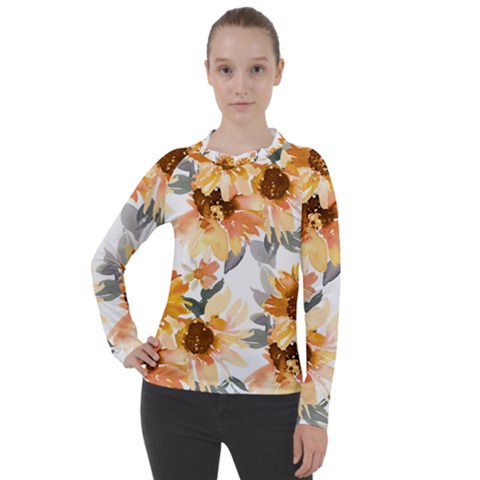 Sunflowers Women s Pique Long Sleeve Tee by Angelandspot