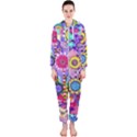 Double Sunflower Abstract Hooded Jumpsuit (Ladies)  View1