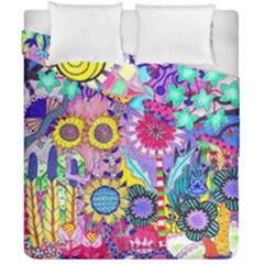 Double Sunflower Abstract Duvet Cover Double Side (california King Size) by okhismakingart