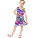 Double Sunflower Abstract Kids  Tunic Dress View1