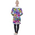 Double Sunflower Abstract Longline Hooded Cardigan View2