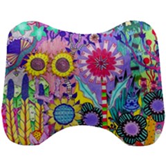 Double Sunflower Abstract Head Support Cushion by okhismakingart