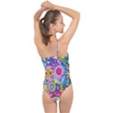 Double Sunflower Abstract Classic One Shoulder Swimsuit View2