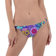 Double Sunflower Abstract Ring Detail Bikini Bottom by okhismakingart