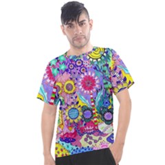 Double Sunflower Abstract Men s Sport Top by okhismakingart