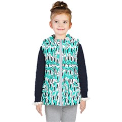 Doodle Art Minimal Drawing Pen Kids  Hooded Puffer Vest by HermanTelo