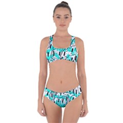 Doodle Art Minimal Drawing Pen Criss Cross Bikini Set