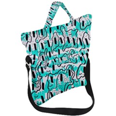 Doodle Art Minimal Drawing Pen Fold Over Handle Tote Bag