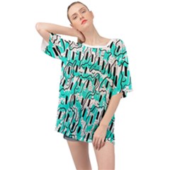 Doodle Art Minimal Drawing Pen Oversized Chiffon Top by HermanTelo