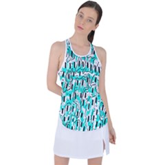 Doodle Art Minimal Drawing Pen Racer Back Mesh Tank Top