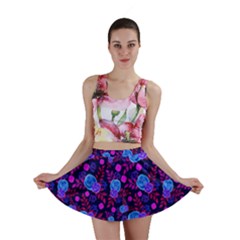 Backgroung Rose Purple Wallpaper Mini Skirt by HermanTelo