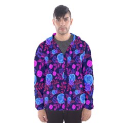 Backgroung Rose Purple Wallpaper Men s Hooded Windbreaker by HermanTelo