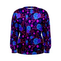 Backgroung Rose Purple Wallpaper Women s Sweatshirt by HermanTelo