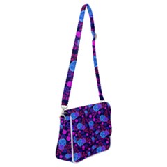 Backgroung Rose Purple Wallpaper Shoulder Bag With Back Zipper by HermanTelo