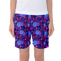 Backgroung Rose Purple Wallpaper Women s Basketball Shorts