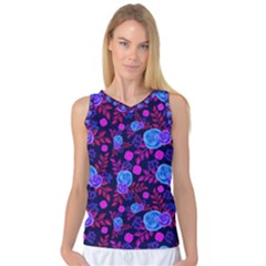 Backgroung Rose Purple Wallpaper Women s Basketball Tank Top