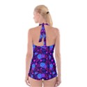 Backgroung Rose Purple Wallpaper Boyleg Halter Swimsuit  View2