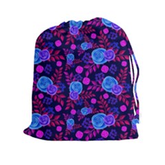 Backgroung Rose Purple Wallpaper Drawstring Pouch (2xl)