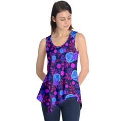 Backgroung Rose Purple Wallpaper Sleeveless Tunic