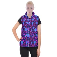 Backgroung Rose Purple Wallpaper Women s Button Up Vest by HermanTelo