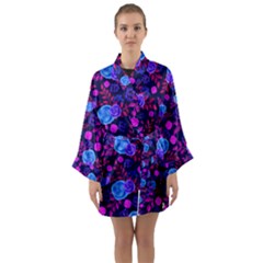 Backgroung Rose Purple Wallpaper Long Sleeve Satin Kimono