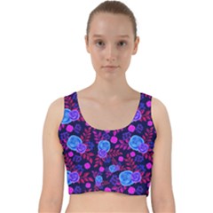 Backgroung Rose Purple Wallpaper Velvet Racer Back Crop Top