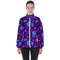 Backgroung Rose Purple Wallpaper Women s High Neck Windbreaker by HermanTelo