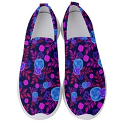 Backgroung Rose Purple Wallpaper Men s Slip On Sneakers