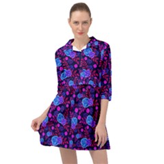 Backgroung Rose Purple Wallpaper Mini Skater Shirt Dress by HermanTelo