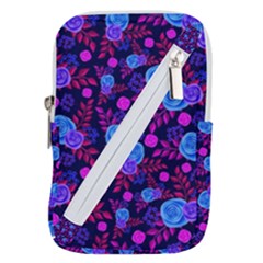 Backgroung Rose Purple Wallpaper Belt Pouch Bag (large)