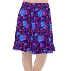 Backgroung Rose Purple Wallpaper Fishtail Chiffon Skirt