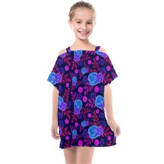 Backgroung Rose Purple Wallpaper Kids  One Piece Chiffon Dress