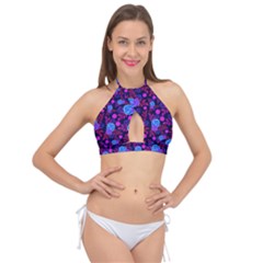 Backgroung Rose Purple Wallpaper Cross Front Halter Bikini Top