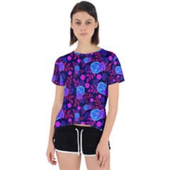 Backgroung Rose Purple Wallpaper Open Back Sport Tee