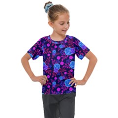 Backgroung Rose Purple Wallpaper Kids  Mesh Piece Tee