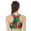 Floral Pink Flowers Sports Bra with Border View2