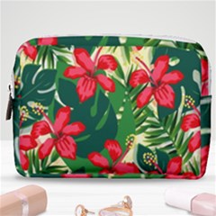 Floral Pink Flowers Make Up Pouch (medium)