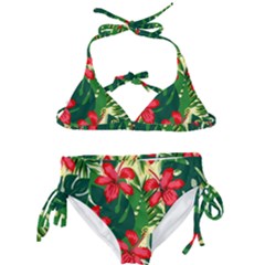 Floral Pink Flowers Kids  Classic Bikini Set by Mariart