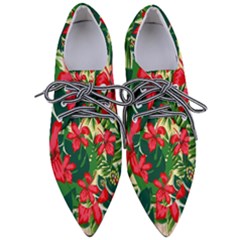 Floral Pink Flowers Pointed Oxford Shoes by Mariart