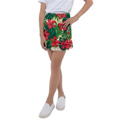 Floral Pink Flowers Kids  Tennis Skirt by Mariart